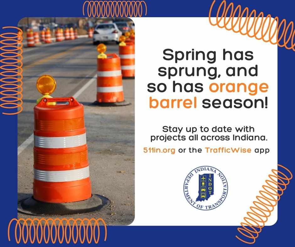 The orange barrels will be in bloom soon! If you are an #Indiana resident, our friends at @INDOT want to remind you about the resources available to keep you up to date about #IN traffic reports!

Happy detouring!

#ChicagoTestingLab #INDOT