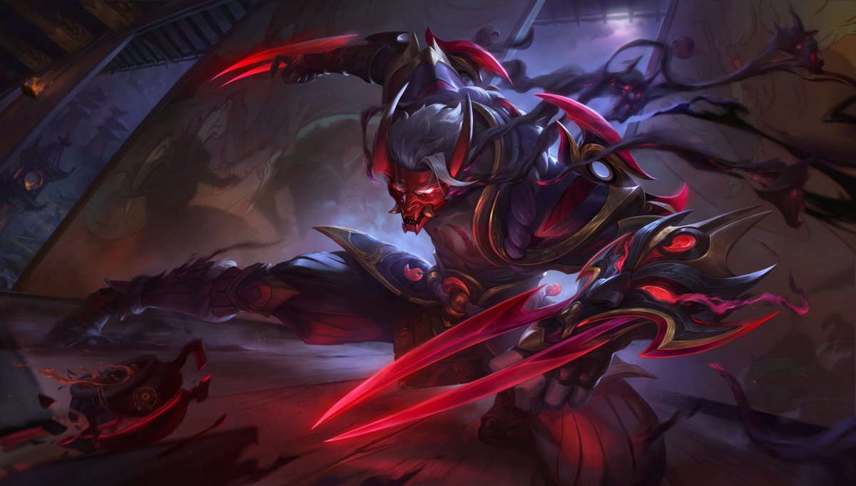 「Blood Moon Zed's Splash by Mo Yan, he's 」|Spideraxeのイラスト