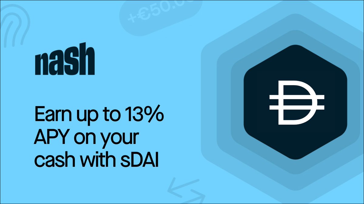Now you can earn up to 13% APY with sDAI 🚀 Move your savings into Earn to start earning extra cash on it 💸