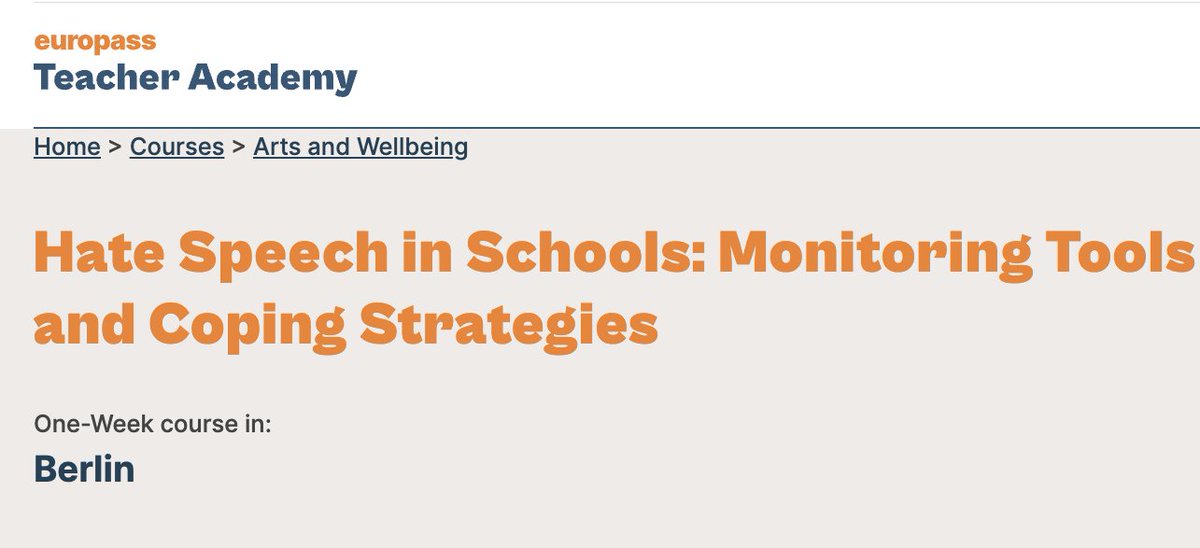 📣 Dear #schoolteachers, spring is in the air and I am sure you deserve an <a href="/EUErasmusPlus/">Erasmus+</a>  training opportunity: 🍓 come collect data with me at our <a href="/teacheracademy/">Europass Teacher Academy</a>  Berlin! 🍓 

teacheracademy.eu/course/hate-sp…