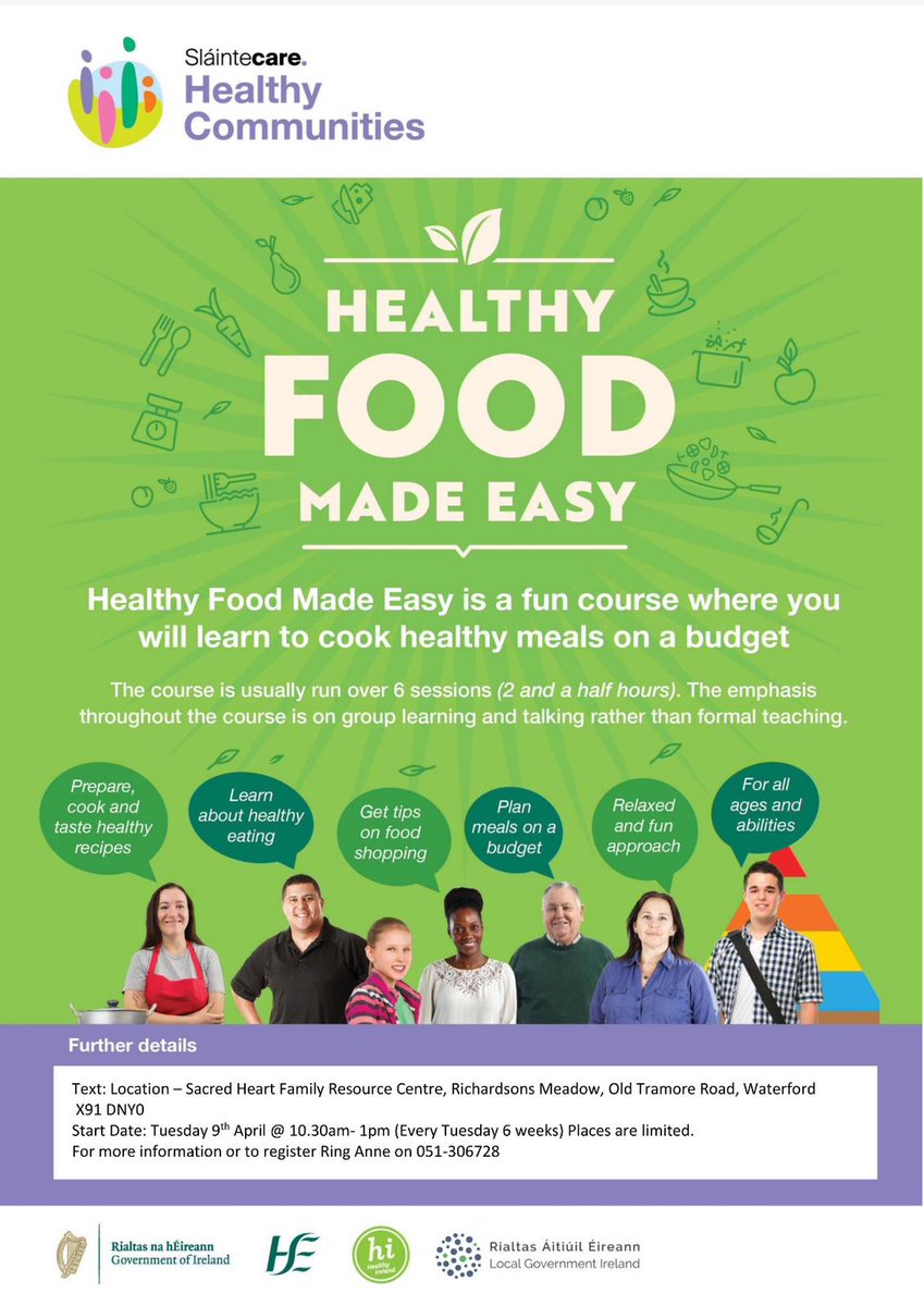 YourHealth&WellbeingSE (@yourhwbse) on Twitter photo Sign up for Healthy Food Made Easy with Sacred Heart FRC in Waterford. A fun and friendly 6 week course on family cookery and nutrition, meal planning and more! <a href="/SouthEastCH/">HSE/SECH (now part of HSE Dublin and South East)</a> Sign up for Healthy Food Made Easy with Sacred Heart FRC in Waterford. A fun and friendly 6 week course on family cookery and nutrition, meal planning and more! <a href="/SouthEastCH/">HSE/SECH (now part of HSE Dublin and South East)</a>