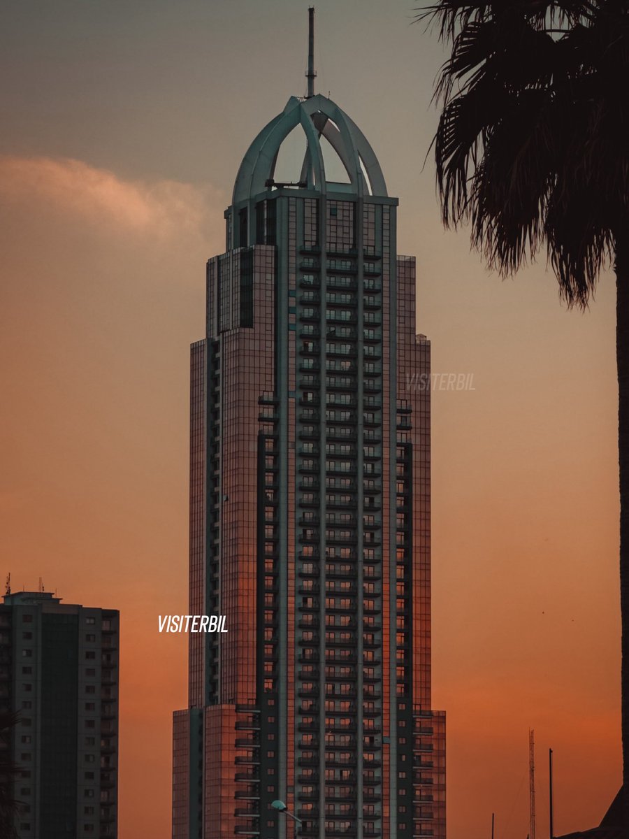 The E1 tower at sunset, after an eventful day of weather in Erbil Photo Credit : Aymen Khalid #VisitErbil #Erbil #اربيل #هەولێر