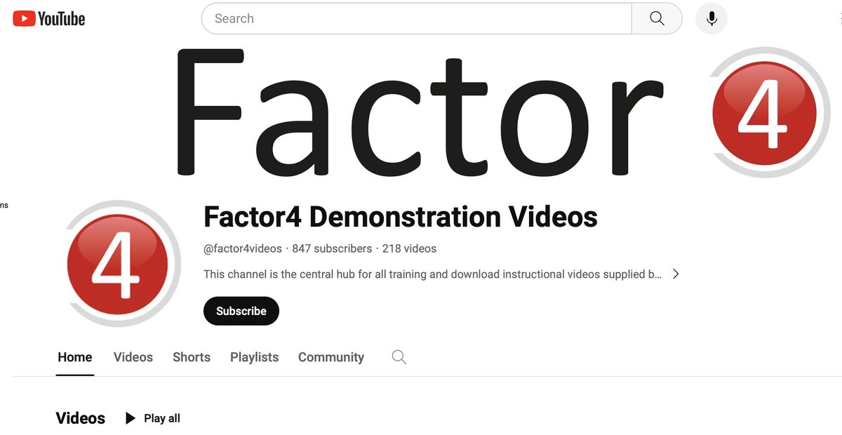Check out Factor4's YouTube channel. This channel is the central hub for all training and download instructional videos supplied by Factor4. Here's the link: lnkd.in/gK8-jRd