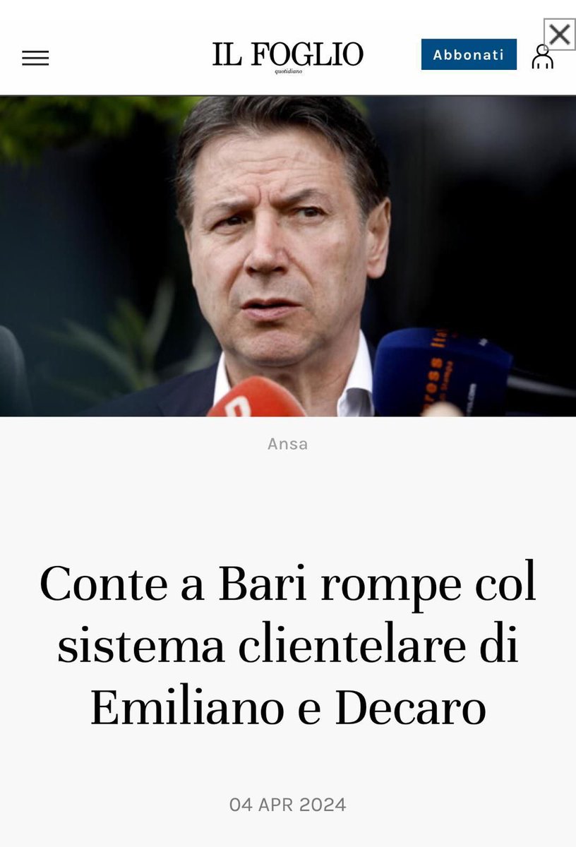 Interessante novità. Qui <a href="/ilfoglio_it/">Il Foglio</a> mette a repentaglio i suoi quasi trent’anni di onorato posizionamento garantista per partecipare al banchetto giustizialista allestito a #Bari. Apparentemente, solo per far dispetto a <a href="/ellyesse/">Elly Schlein</a>