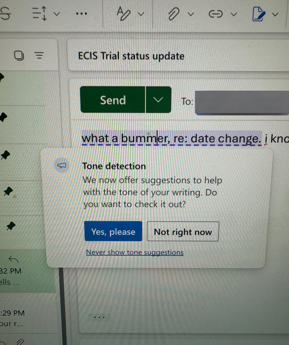 I’m not sure what to make of the fact that my @UCLAHealth @Outlook tone checks me on the daily — “tone down” sorry no 😆