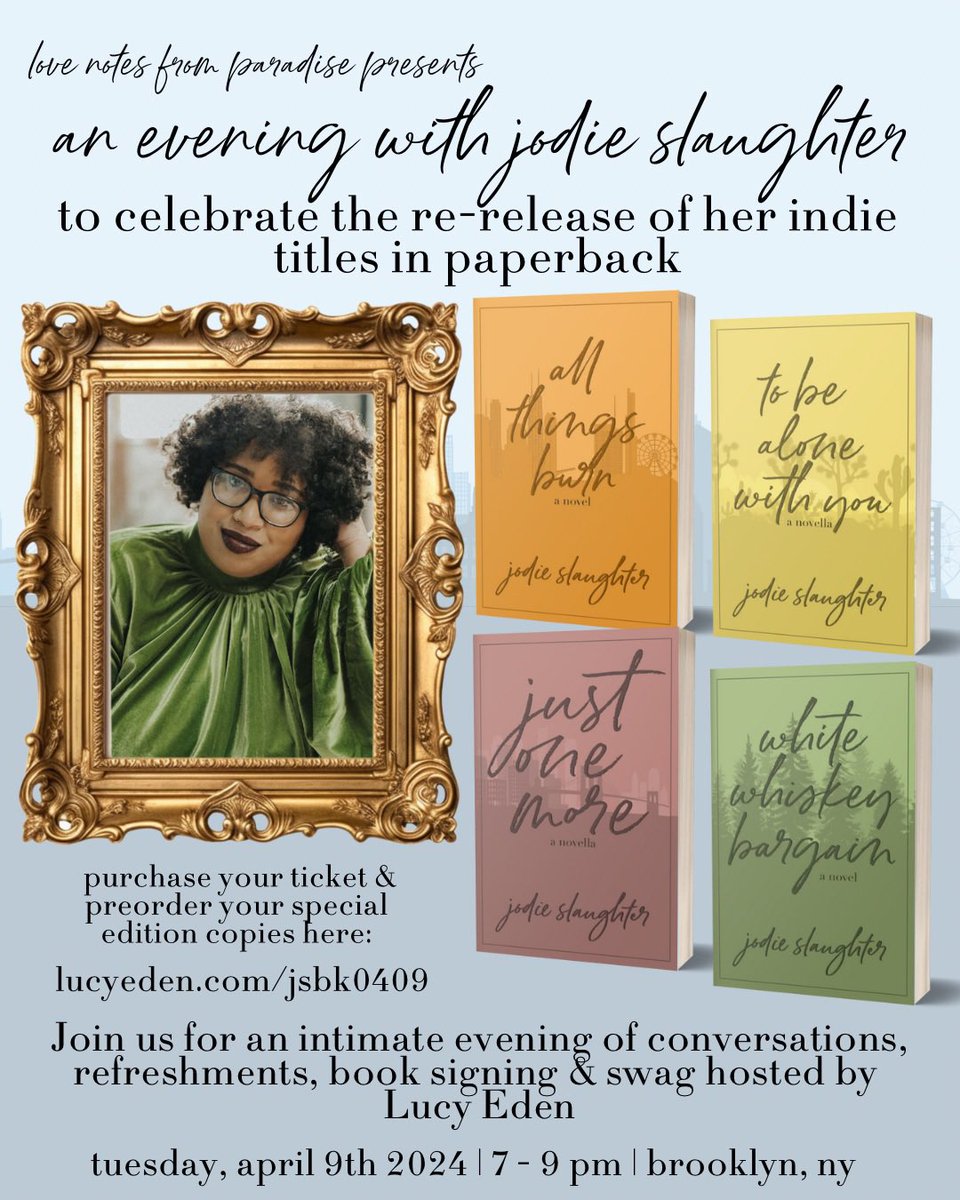 THE JODIE SLAUGHTER MENU GIVEAWAY

Name the books that go with each food &amp; enter to win one tix &amp; a set of all 4. (Check 🧵)

🥗 DM answers. I’ll delete Any answers in comments!
🍲 Comment with your fav food
🍕 tag a friend
🧁 RP for extra entries

Lucyeden.com/jsbk0409