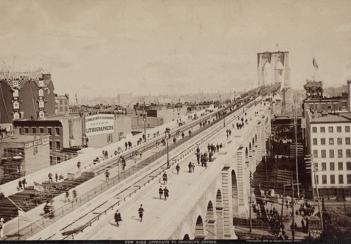 Explore views of the Brooklyn Bridge throughout the years with #NYPLDigitalCollections. on.nypl.org/4aeQMaE