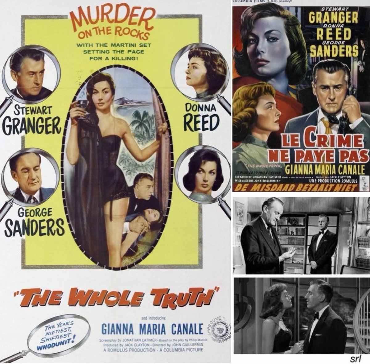 10:05pm TODAY on @TalkingPicsTV 

The 1958 #Crime film🎥 “The Whole Truth” directed by #JohnGuillermin & #DanCohen(uncredited) and written by #JonathanLatimer

Based on #PhilipMackie’s 1955 #BBC TV📺 play🎭

🌟#StewartGranger #DonnaReed #GeorgeSanders #GiannaMariaCanale