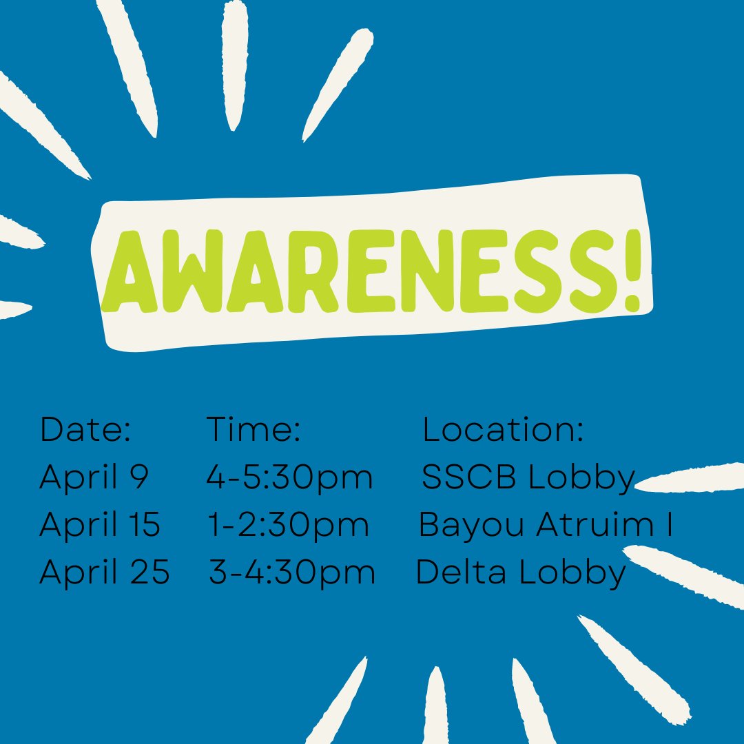 April is a month with many safety awareness topics, such as Sexual Assault, Alcohol and Distracted Driving Awareness. The UHCL PD will be providing recourses throughout the month on these awareness topics. #staysafeUHCL @UHClearLake @UHCLSGA @UHCLdos