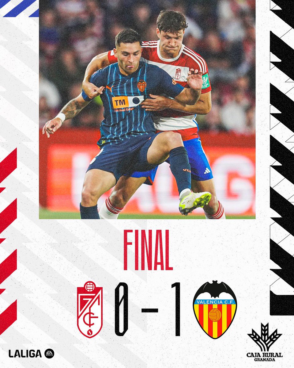 ⌚️ 90’ || Final del partido. 

𝐆𝐂𝐅 0️⃣-1️⃣ VCF 

#𝙀𝙩𝙚𝙧𝙣𝙖𝙇𝙪𝙘𝙝𝙖 🇦🇹 | #GranadaValencia