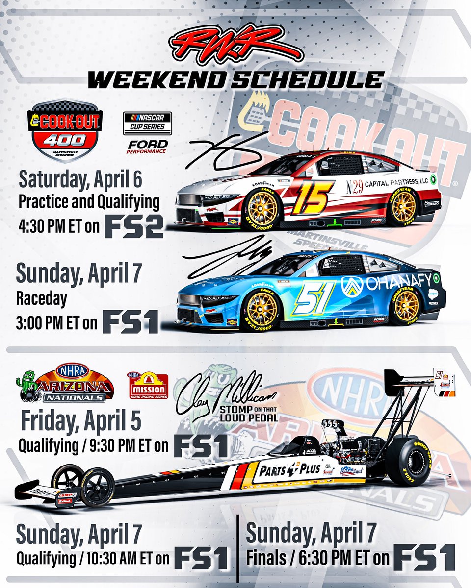 🗓️ RWR WKND: Phoenix & Martinsville