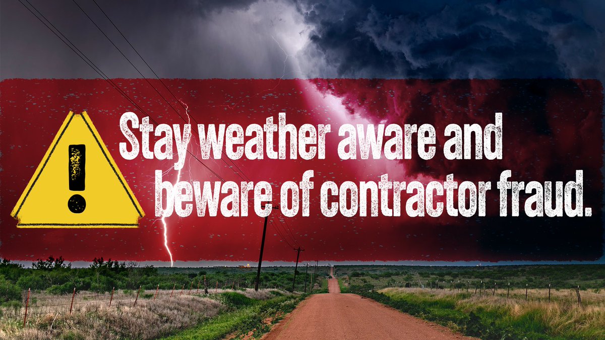 Storm season has begun in Oklahoma and several areas of the state are still recovering from damage earlier this week. Stay weather aware and beware of contractor fraud! Report fraud to my office toll free at 1.833.681.1895 and learn more at oag.ok.gov/sites/g/files/…
