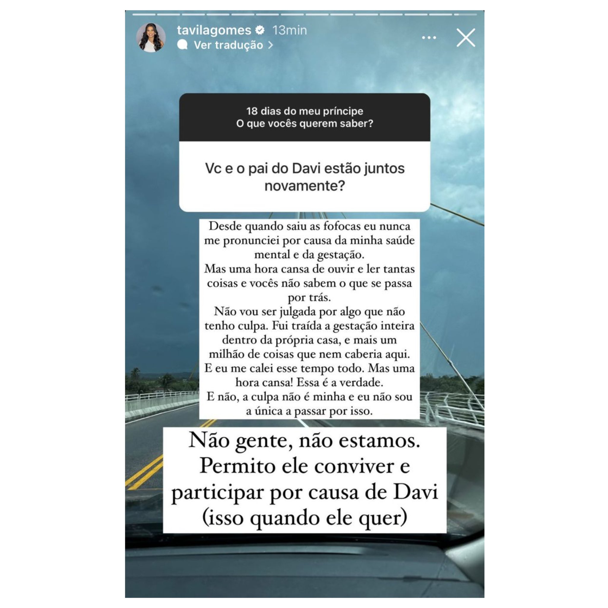 Távila Gomes revela traição de Luva de Pedreiro - Foto: Reprodução/Instagram