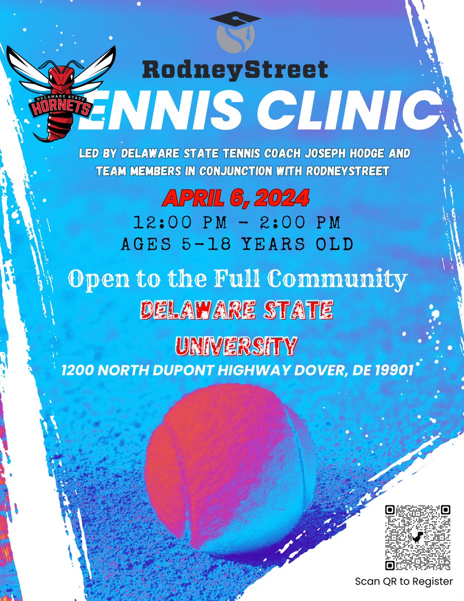 🔴🎾Come Join Us!🎾🔵 THIS SATURDAY’S TENNIS CLINIC! Ft. DSU’s Women Tennis Head Coach and Rodney Street Tennis Association #GoHornets #MakeAStatement #LegacyandPride
