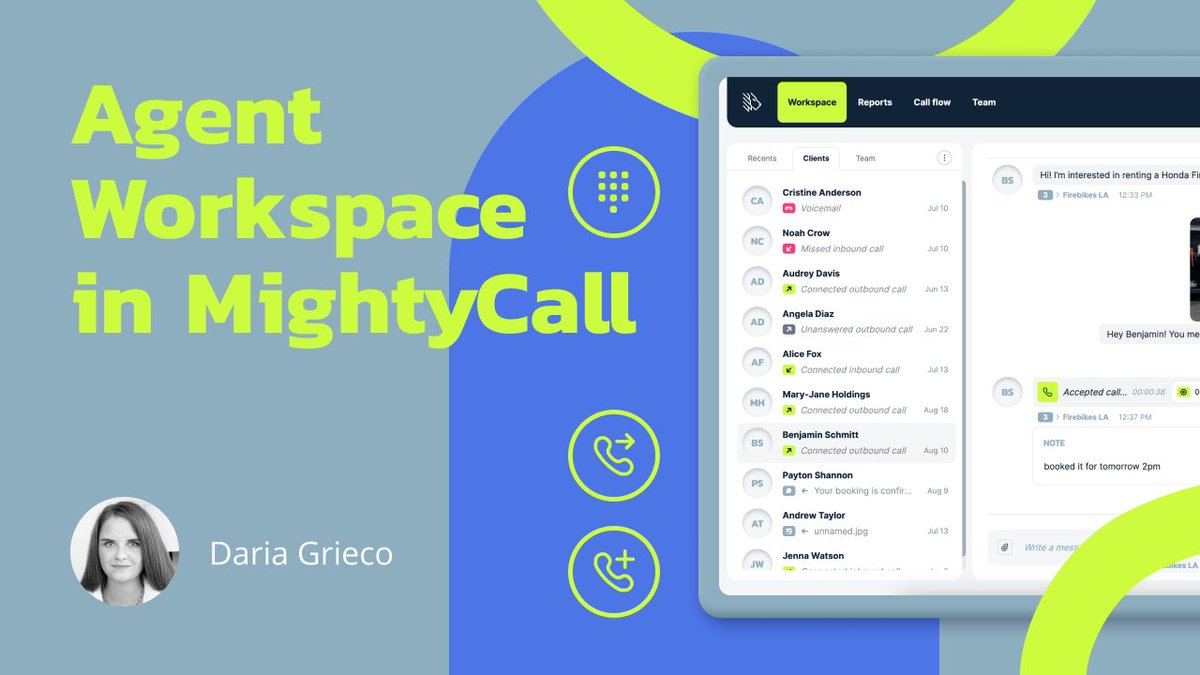 MightyCall's tweet image. This time, we highlight the MightyCall Agent Workspace, which provides access to all the tools your agents need for successful communication.
 
See the full overview of its features: youtube.com/watch?v=rJwUU5… 
 
#callcenteragents #agentworkspace #webphone