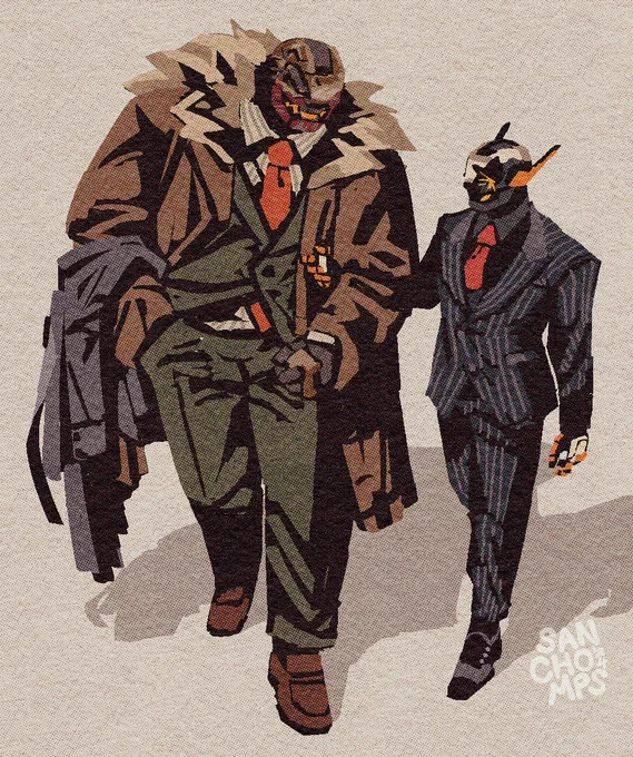 more doodles of exos in suits! 
