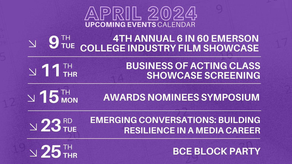 Here's a look at the upcoming events on our 🗓! . Register for events here: linktr.ee/emersonalumni