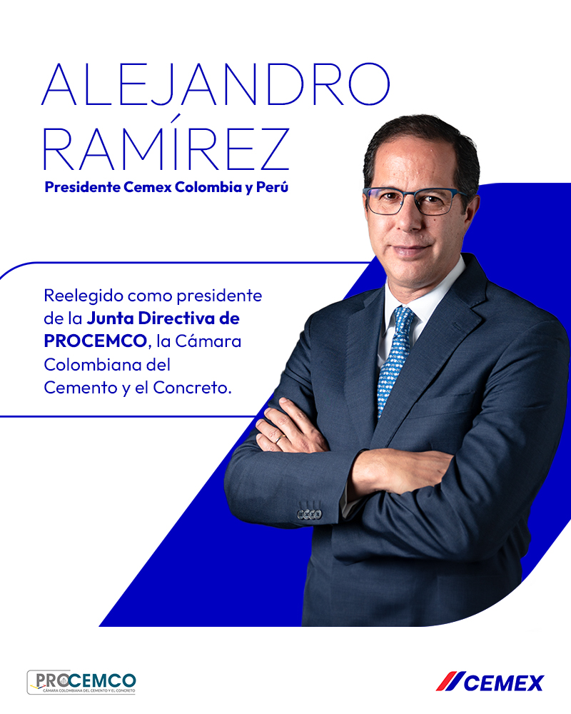 CEMEX_Colombia's tweet photo. #OrgulloCemex ¡Estamos felices de compartir con ustedes la reelección de Alejandro Ramírez, nuestro presidente, como presidente de la Junta Directiva de @CamaraProcemco, la Cámara Colombiana del Cemento y el Concreto! 🏗️ https://t.co/l200nGK0cQ