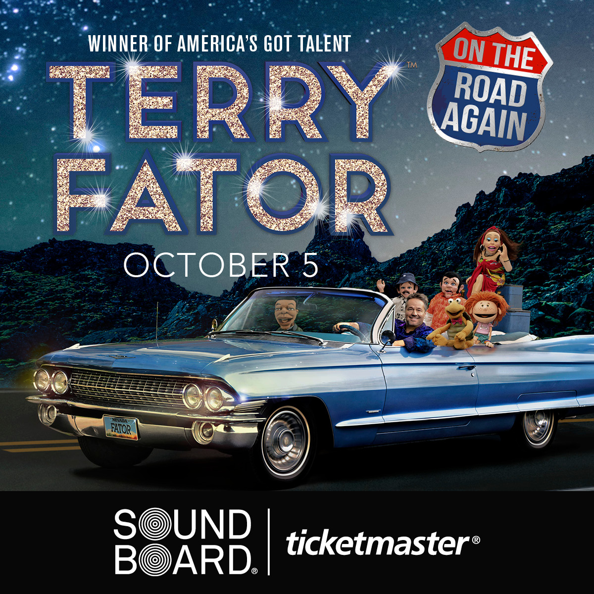 Laugh until your cheeks hurt! Terry Fator is set to dazzle the audience at Sound Board on October 5. 🎭😂 Grab your tickets now! 🎫👉 playm.cc/3TyplDB
