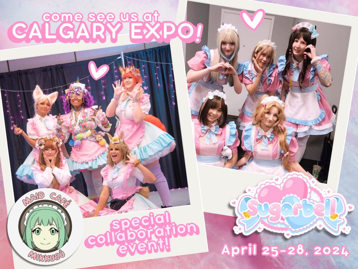 Join us for a special #maidcafe collaboration with <a href="/sugarbellcafe/">Sugarbell Maid Cafe</a> for <a href="/Calgaryexpo/">CALGARY EXPO</a> on April 25-28! 💖✨ Immerse yourself in a kawaii wonderland with treats, performances, and heart-fluttering vibes! 🌸🍰 

Visit wasabiani.me/maidcafe-CE for more info.

#calgaryexpo #kawaii