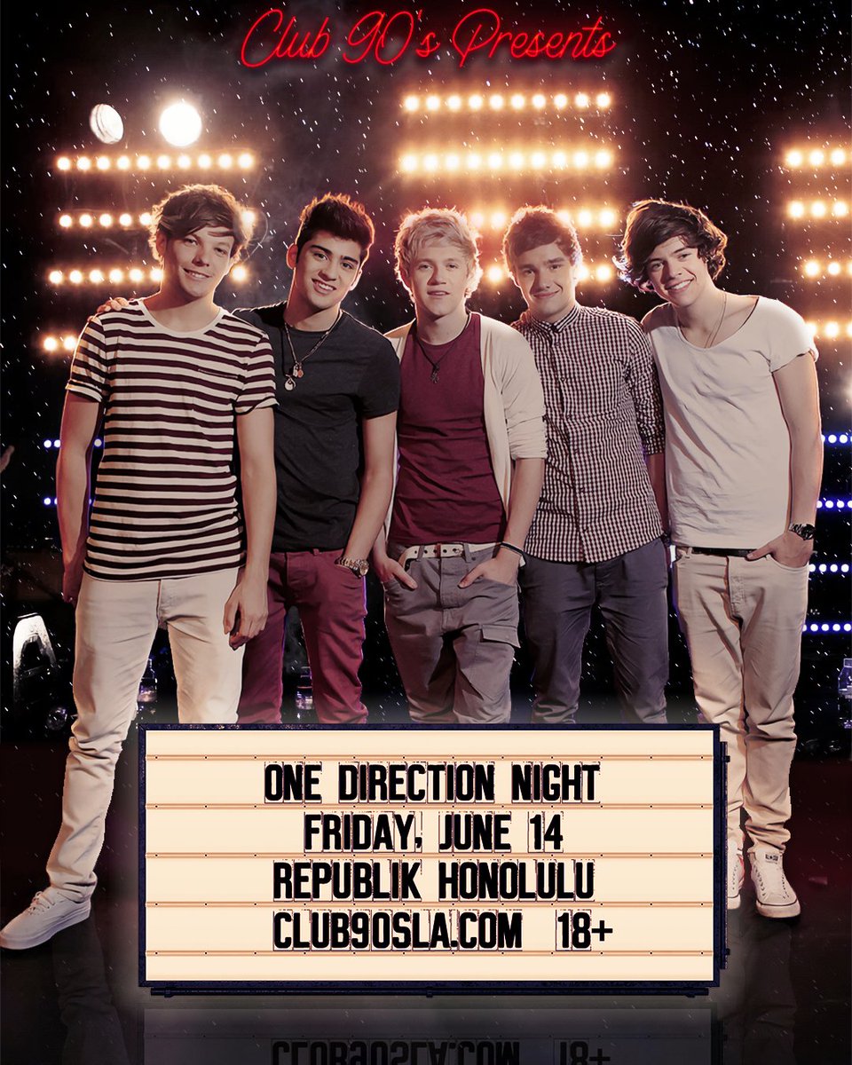 ATTENTION DIRECTIONERS: @Club90sLA presents - One Direction Night at The Republik on Friday, June 14! 👀💥 Secure your tickets when they go on sale tomorrow, April 5, at 12 PM HST at jointherepublik.com 🎫
