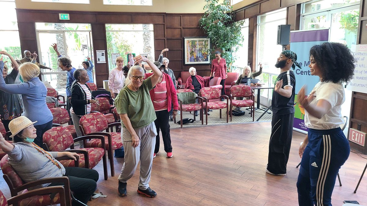 EngAGE hosted the second workshop by Alvin Ailey Dance at the Piedmont in March. Residents from Burbank (BSAC) and North Hollywood (NoHo SAC) joined Piedmont residents for an afternoon of dance and movement. #ChangingAging #CreativeAging @MusicCenterLA @LACountyArts @Culture_LA