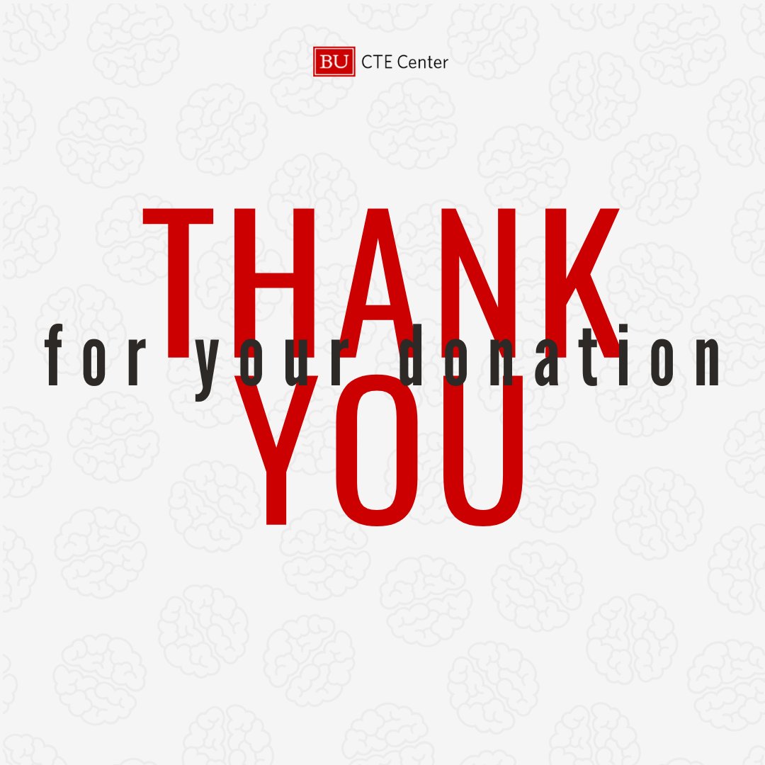 Thank you for the donations we received on @BU_Tweets #GivingDay. We are grateful for your support of our research and each donation received helps us to provide life-changing diagnoses and reach our goal of diagnosing #CTE in the living. #BUCTE