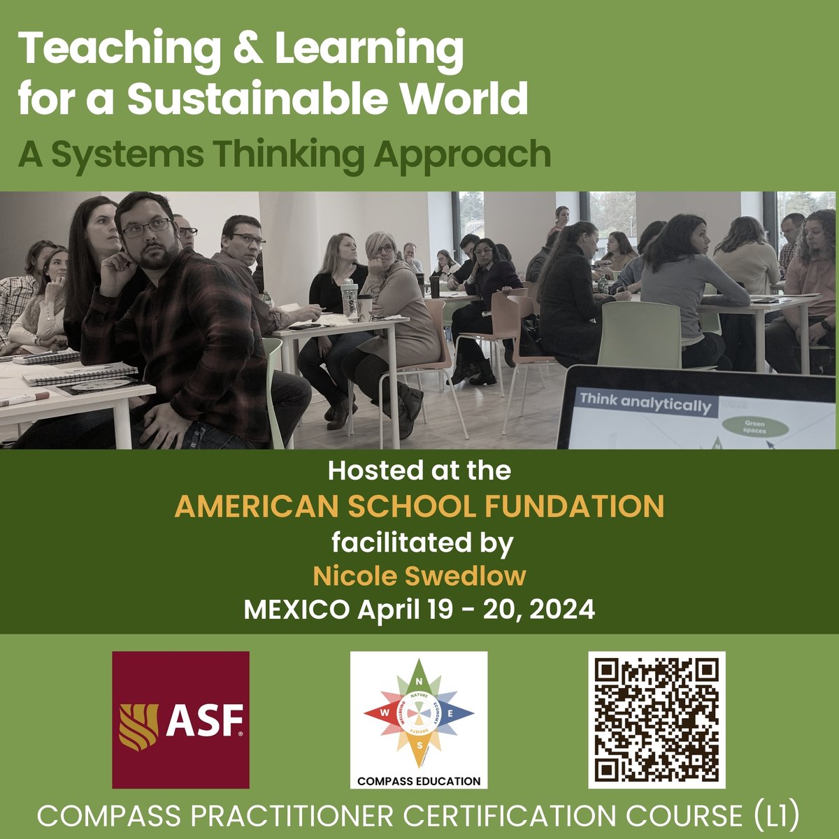 For educators and program leaders who want to integrate sustainability education and system thinking into their teaching practice! A 2-day Compass Education certification workshop that will be held on April 19-20 and delivered in English. All the info at: tinyurl.com/4t4jsr6w