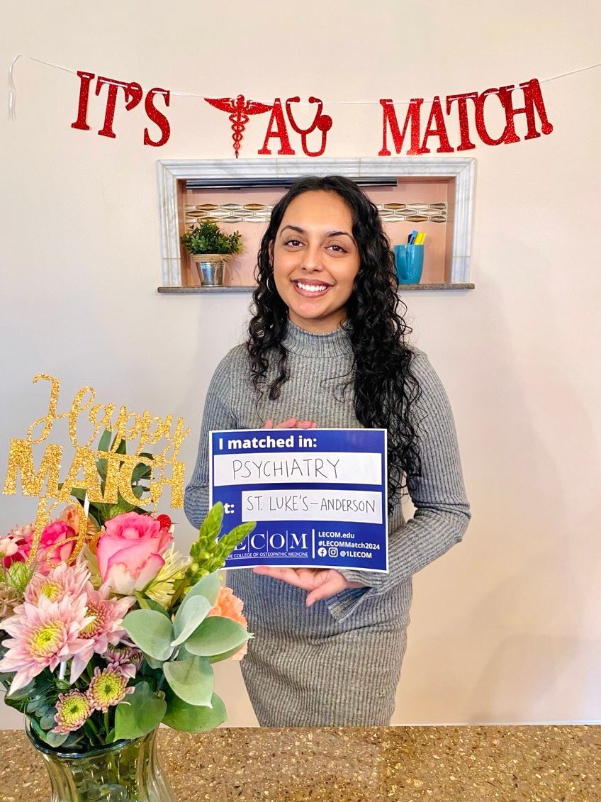 Congratulations Mosam Naik on your recent Match! LECOM is extremely proud of you and excited to follow the achievements you make in your career! Continue to celebrate Match Day with us, email your match photos to tzinn@lecom.edu, tag us or #lecommatch2024 !