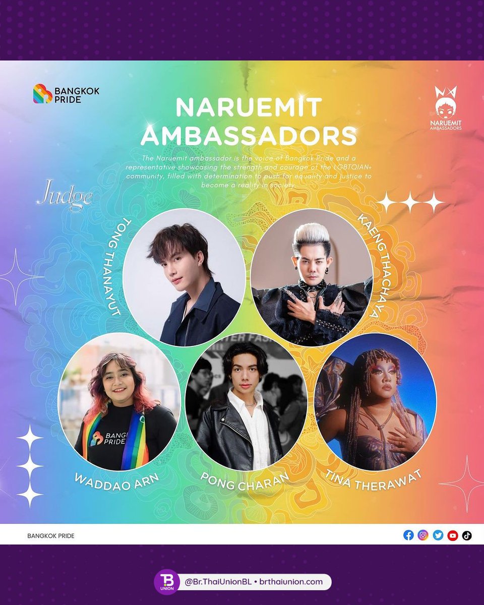 A ESCOLHA PERFEITA! ❤️🏳️‍🌈 Tong Thanayut foi um dos escolhidos para participar do comitê que irá selecionar 6 embaixadores para representar a comunidade #LGBTQIAN+ que serão vozes importantes para o #BangkokPride2024.
Além de Tong teremos, Kaeng Thachaya (cantor), Pong Charan…