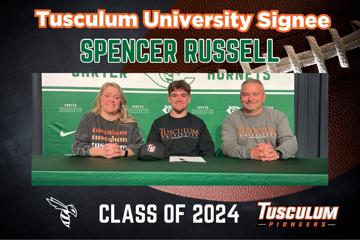 The Carter Hornets (@thecarterhornet) on Twitter photo Congratulations Spencer Russell for signing to continue your academic and athletic career at <a href="/Tusculum_Univ/">Tusculum University</a> Congratulations Spencer Russell for signing to continue your academic and athletic career at <a href="/Tusculum_Univ/">Tusculum University</a>