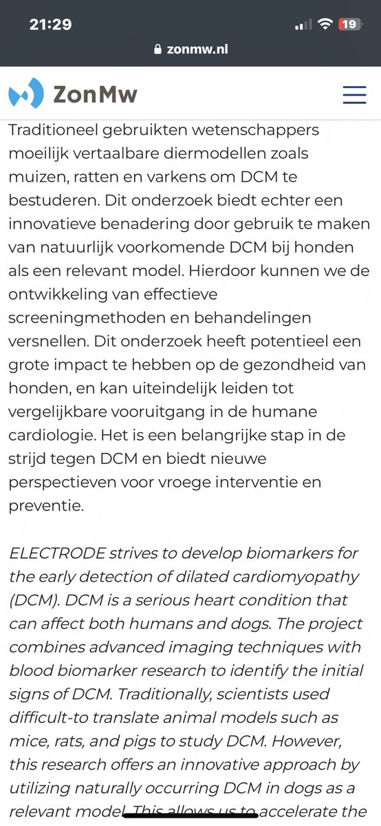 Het Utrecht genetisch cardiomyopathie (#uGENE-CARE) team heeft  ZonMW open competition subsidie binnengehaald op het grensvlak erf. hartspierziekten mens en dier. Mooie samenwerking <a href="/VET_UniUtrecht/">Diergeneeskunde</a> <a href="/CircHealth_umcu/">Circulatory Health UMC Utrecht</a> <a href="/UMCUgenetica/">UMC Utrecht Genetica</a> 
<a href="/ProfPim/">Pim van der Harst</a> <a href="/ArcoTeske/">Arco Teske</a> <a href="/Meijboom75/">Franck Meijboom</a> <a href="/UMCUtrecht/">UMC Utrecht</a>