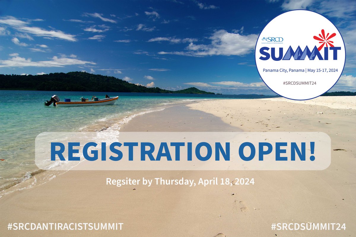 SRCDtweets's tweet photo. 📢 Registration is now OPEN for #SRCDAntiracistSummit! Join us in Panama City, Panama on May 15-17 for an engaging event focusing on racial equity and justice in developmental science. Register today and book your hotel room! https://t.co/AtOhdplBx2 https://t.co/EjcjlzBbnT