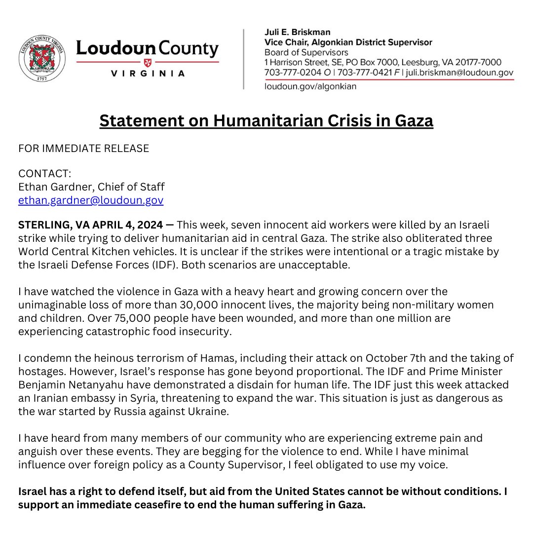 Israel has a right to defend itself, but aid from the United States cannot be without conditions. I support an immediate ceasefire to end the human suffering in Gaza.