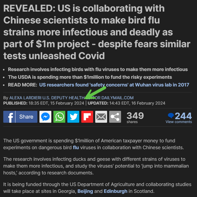 AmericanVsGov's tweet photo. They are doing it again!
Why do we pay to create/manipulate viruses and they keep spreading around the world?
#BirdFlu #H5N1 #moreincomments https://t.co/8wj4fKqH4H