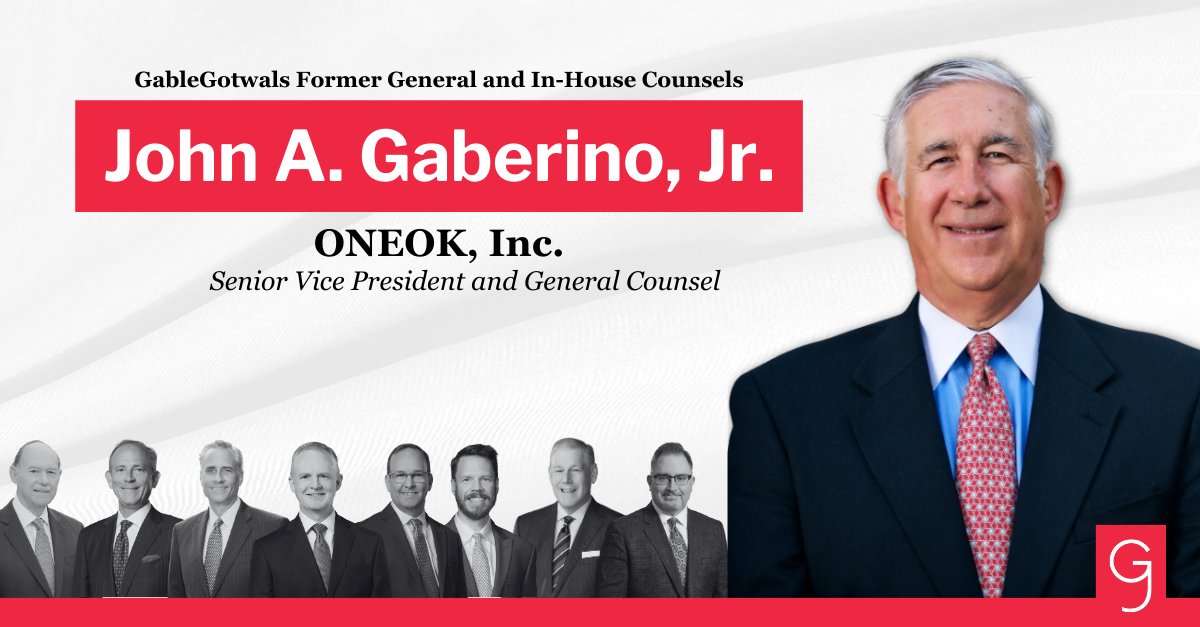 GableGotwals is proud to have an extensive team of former GCs and other in-house counsel, which offers clients a unique combination of complementary experiences in offering excellent client service. @ONEOK Read more about John: ow.ly/rqRC50R8O8R