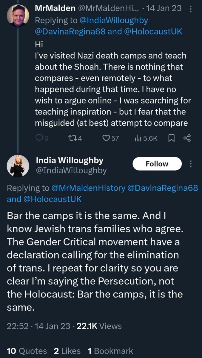 I have no words.

The mass disease, starvation, exclusion from professions, work, expulsion, exclusion from education, random violence and random death, at the hands of the Nazis.

There is no vague comparison. 

His delusion is complete.