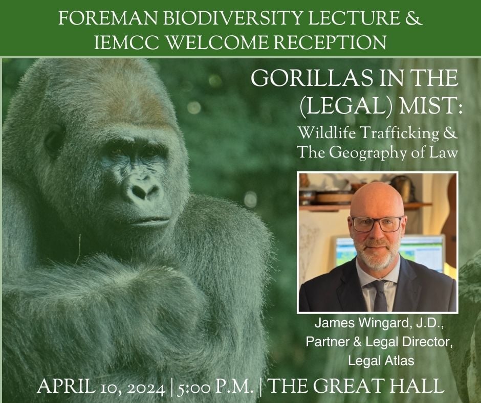 We are so excited to kick off this year's IEMCC finals with a compelling lecture from James Wingard on wildlife trafficking laws and the importance of understanding law in its spatial context. RSVP here: tinyurl.com/mpfdhuvp