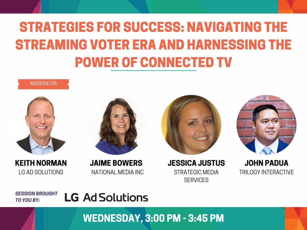 Catch @JaimeBowers at the #Pollies24 sharing digital media best practices and how to navigate the streaming landscape. @TheAAPC @LG_Ad_Solutions