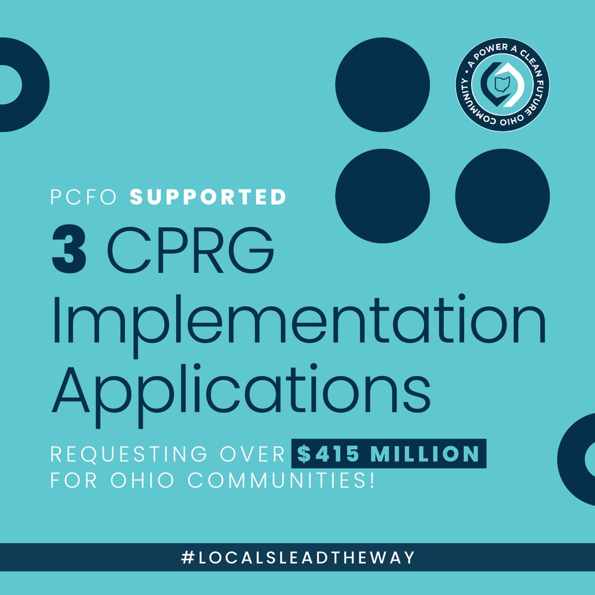 New grant applications submitted by @CityOfCincy, @OKIRCOG, @CityofCleveland, @cuyahogacounty, & @ColumbusGov could bring more than $415 million to Ohio communities to reduce emissions! Shoutout to the PCFO team & partners for supporting this important work! #LocalsLeadTheWay