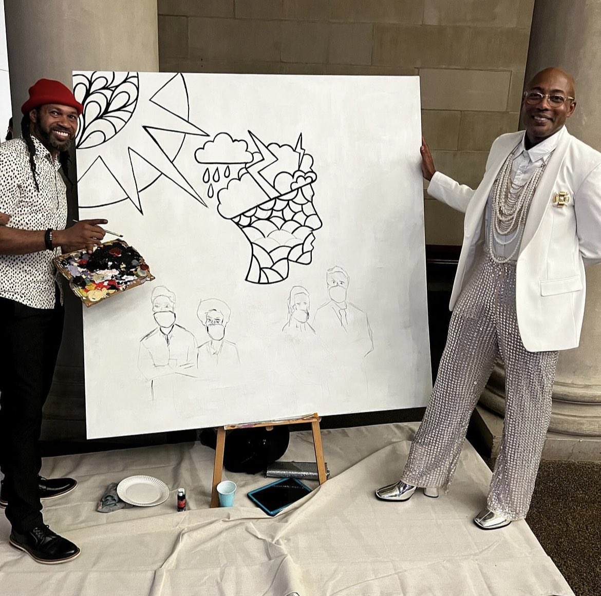 lutherw10715567's tweet photo. Luther Wright painting live at Baltimore Museum of the Arts 2024 for the @chasebrexton fundraiser gala #lwart https://t.co/5ufb7jKQgd