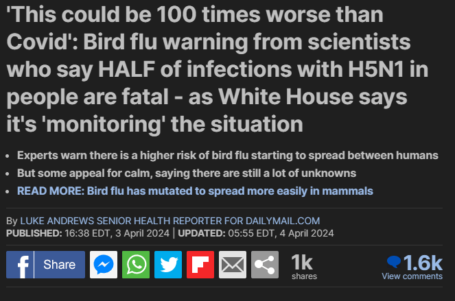 AmericanVsGov's tweet photo. They are doing it again!
Why do we pay to create/manipulate viruses and they keep spreading around the world?
#BirdFlu #H5N1 #moreincomments https://t.co/8wj4fKqH4H