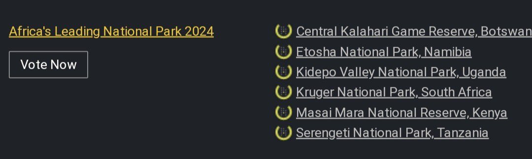 Uganda has been nominated in the Africa Travel Awards as Africa’s leading destination 2024 while Kidepo Valley National Park has been nominated as best National Park. Please follow the link to vote worldtravelawards.com/vote-r3#votenow Lets do it and bring this award home!