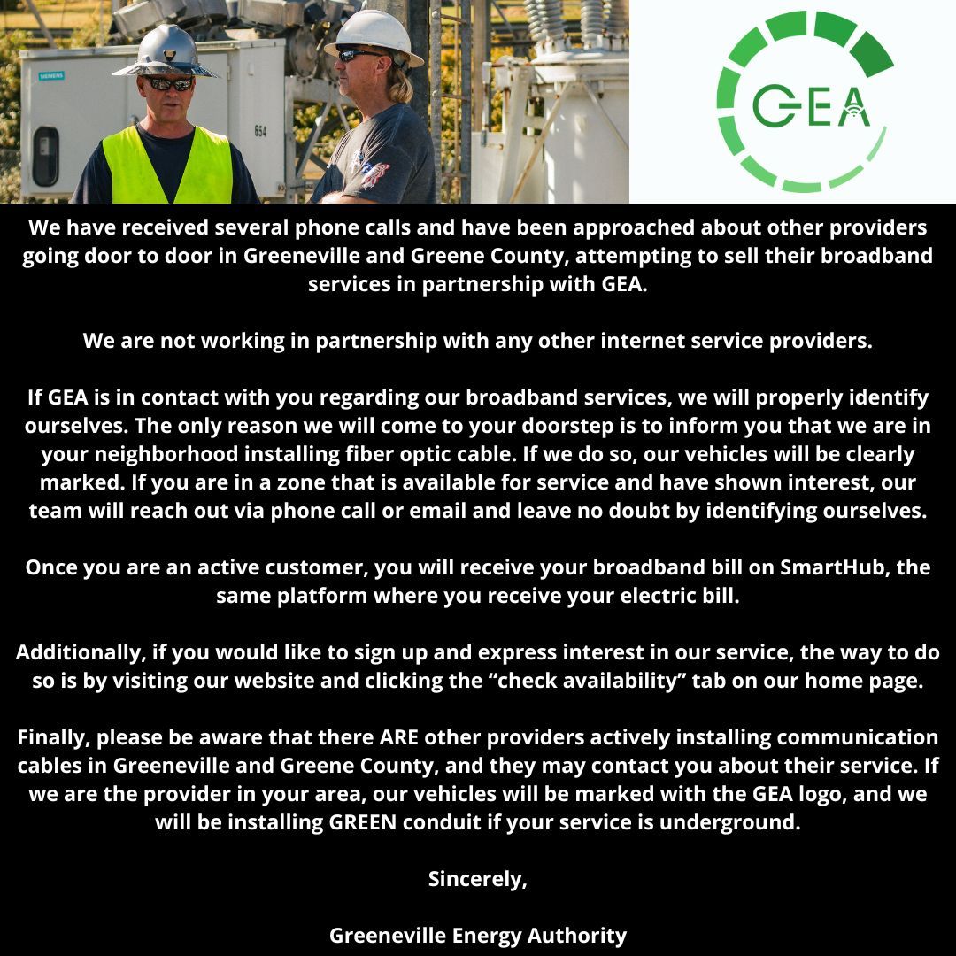 My_G_E_A's tweet image. 🚨 Reminder🚨 

We are NOT working with other Internet service providers. 

#MakingTheConnection #LocalProvider