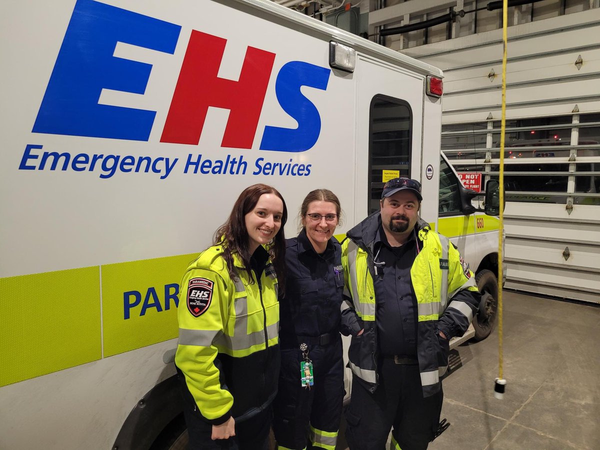 Last month, paramedics Darcy F., Olivia P. & Justin H. attended the delivery of a healthy baby on the side of the highway near Truro. The crew of Darcy & Olivia, w/Justin in the single paramedic response unit, worked together to ensure mom & baby were supported. #ParamedicsCare