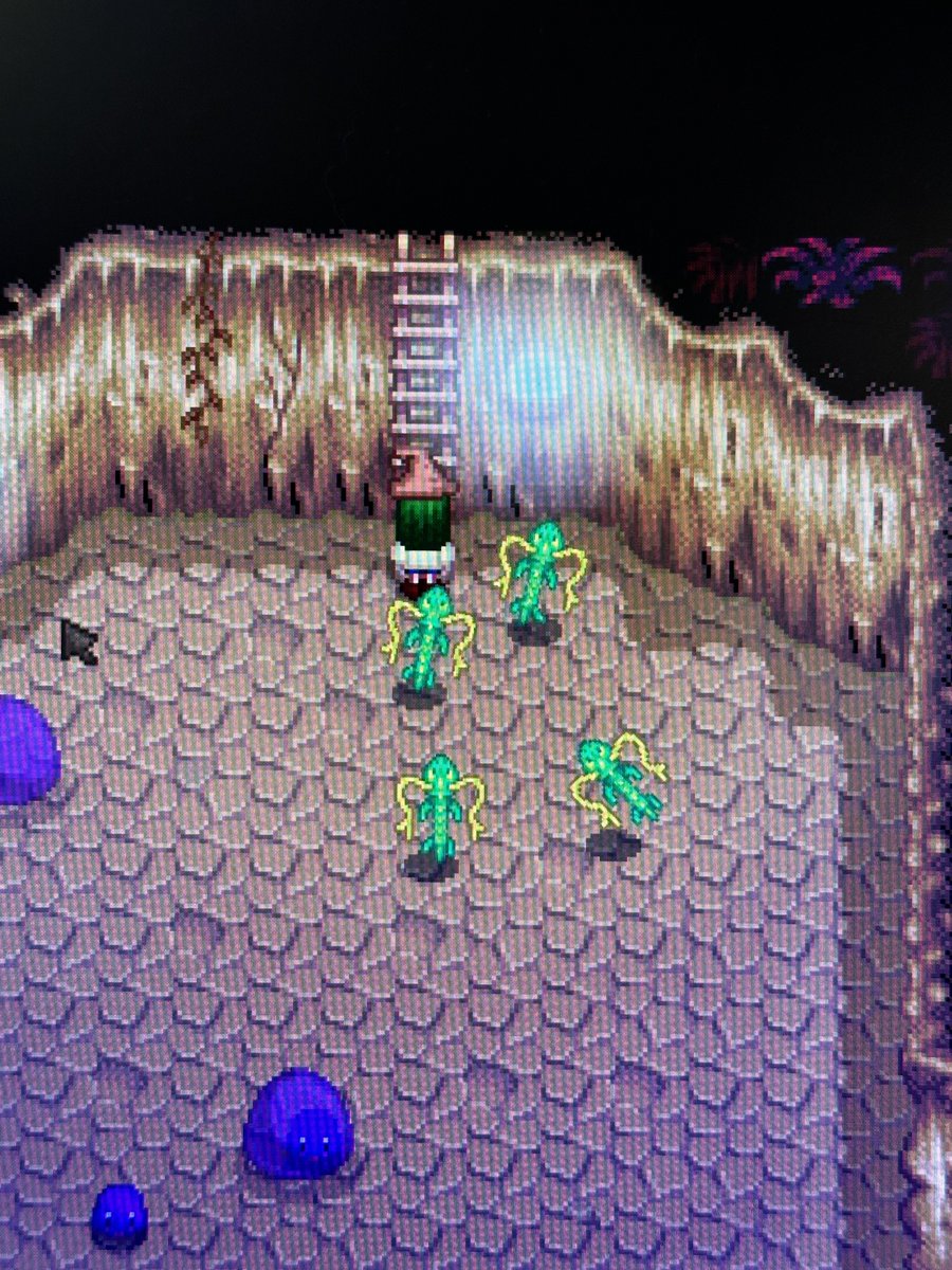 Simplehylian's tweet photo. Stardew: “the spirits are feeling happy today, you’ll have a lil extra luck”

Also Stardew as soon as I enter the caverns: https://t.co/LzFXtUNyak