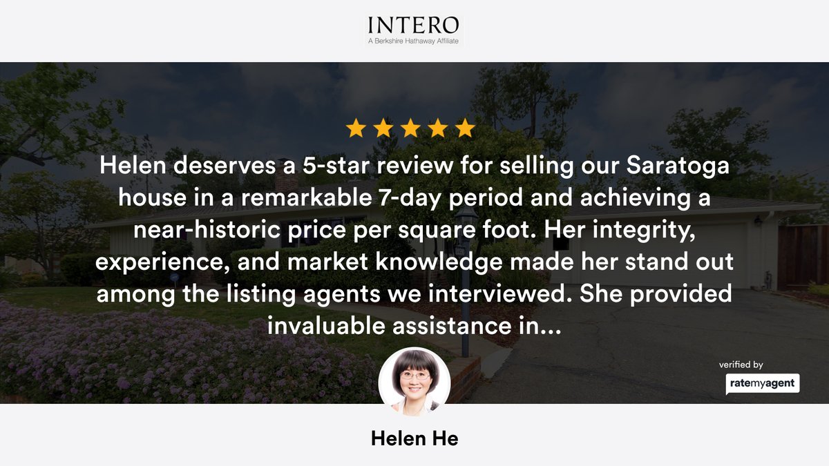 helenqhe's tweet image. My latest RateMyAgent review in Saratoga.
 01720584
rma.reviews/uLcggSAFTJLm

...
#ratemyagent #realestate #Intero