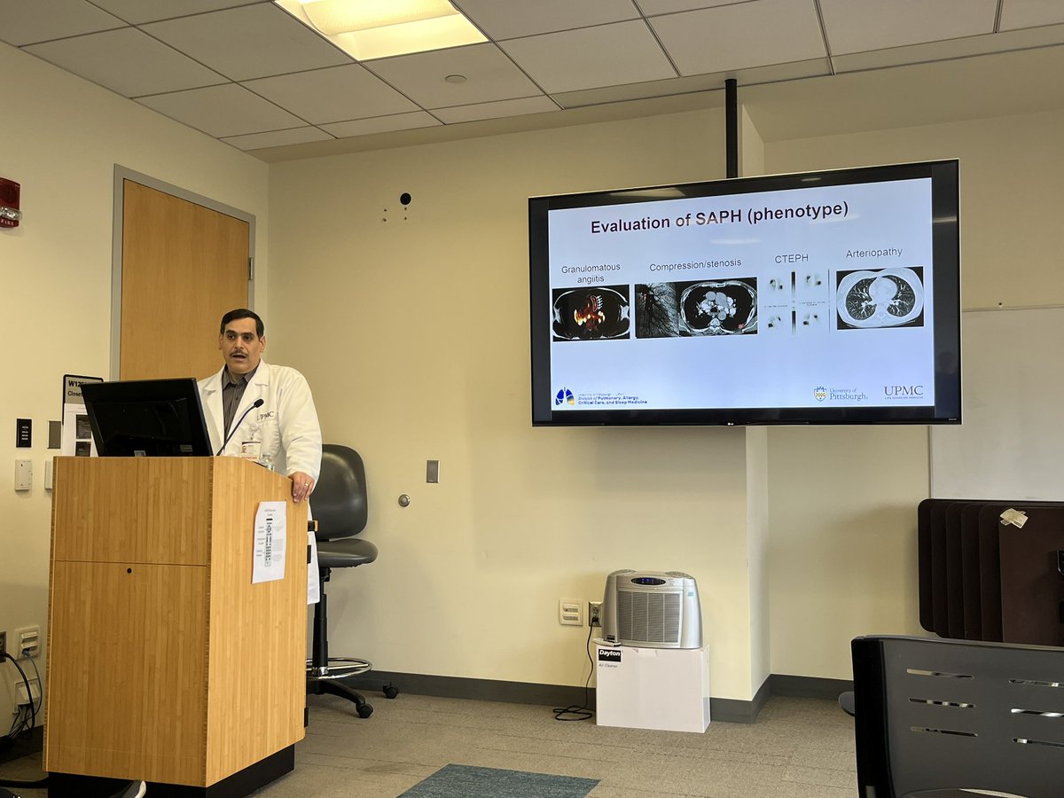 Today’s grand rounds on the intersection of sarcoidosis and pulmonary hypertension was absolutely fantastic. We’re incredibly fortunate to have @Mazen_Al_Qadi as a recent faculty addition. #ThisIsPACCSM #PulmTwitter @PACCSM @UPMCPhysicianEd @PittDeptofMed @PittIMChiefs