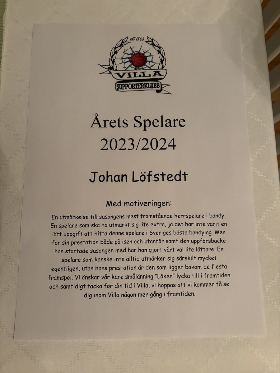 Vi är glada över att få presentera Årets dam- och herrspelare för säsongen 2023/2024 🤩💙

Ida Friman #7 och Johan Löfstedt #23 👏🏼👏🏼

Både Ida och Johan blev glada och tacksamma över denna utmärkelse, de båda säger att det betyder oerhört mycket att få ett sådant fint pris. 🙏🏼💙