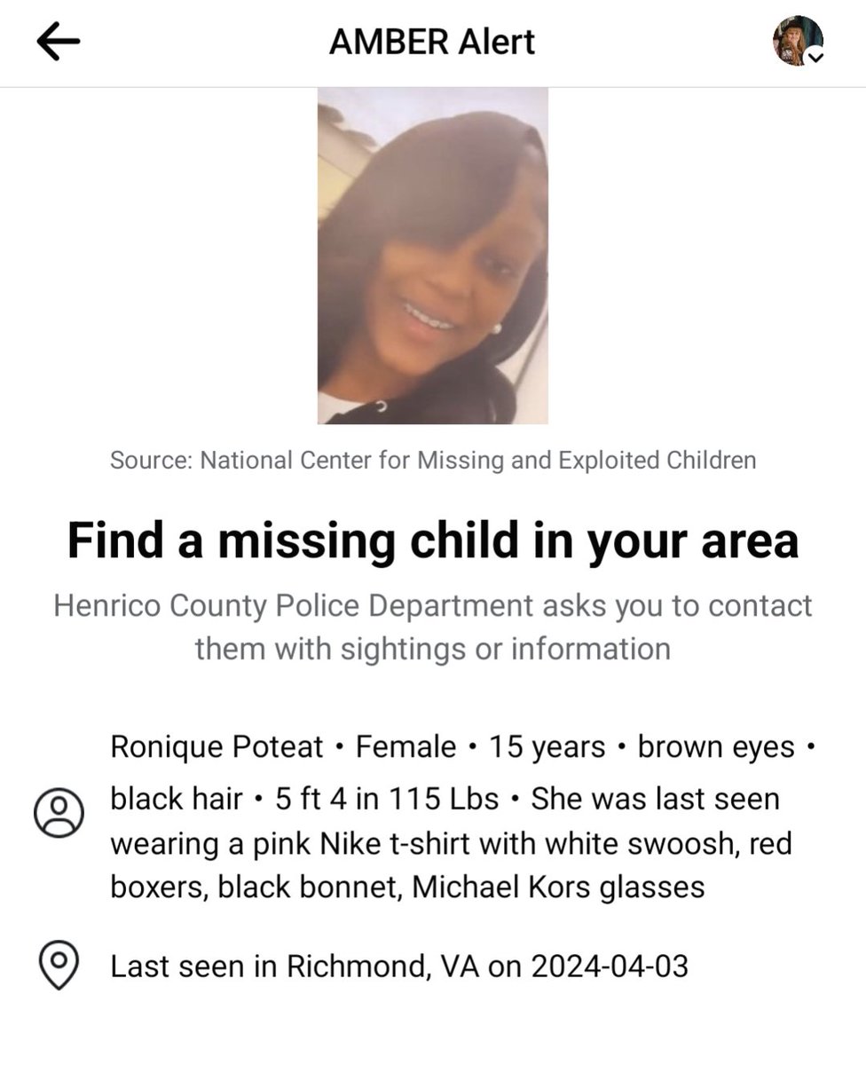 #Richmond #Virginia #Missing #Teen #Missinggirl #MissingTeen